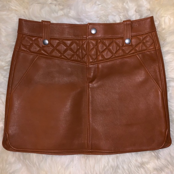 Coach Skirts Coach 941 Curved Hem Leather Mini Skirt Size 8 Poshmark